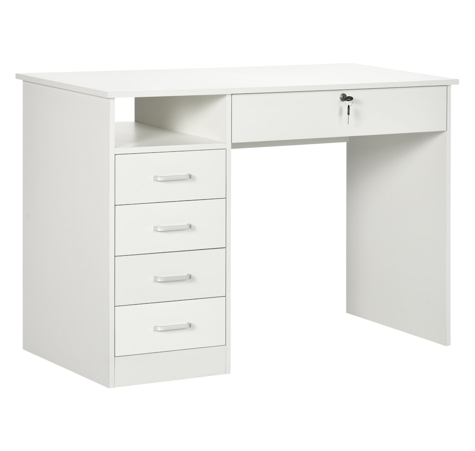 Image 964757.jpg, Product 964-757 / Price $219.99, Vinsetto Computer Desk with Lockable Drawer and Open Compartment, White from Vinsetto on TSC.ca's Home & Garden department
