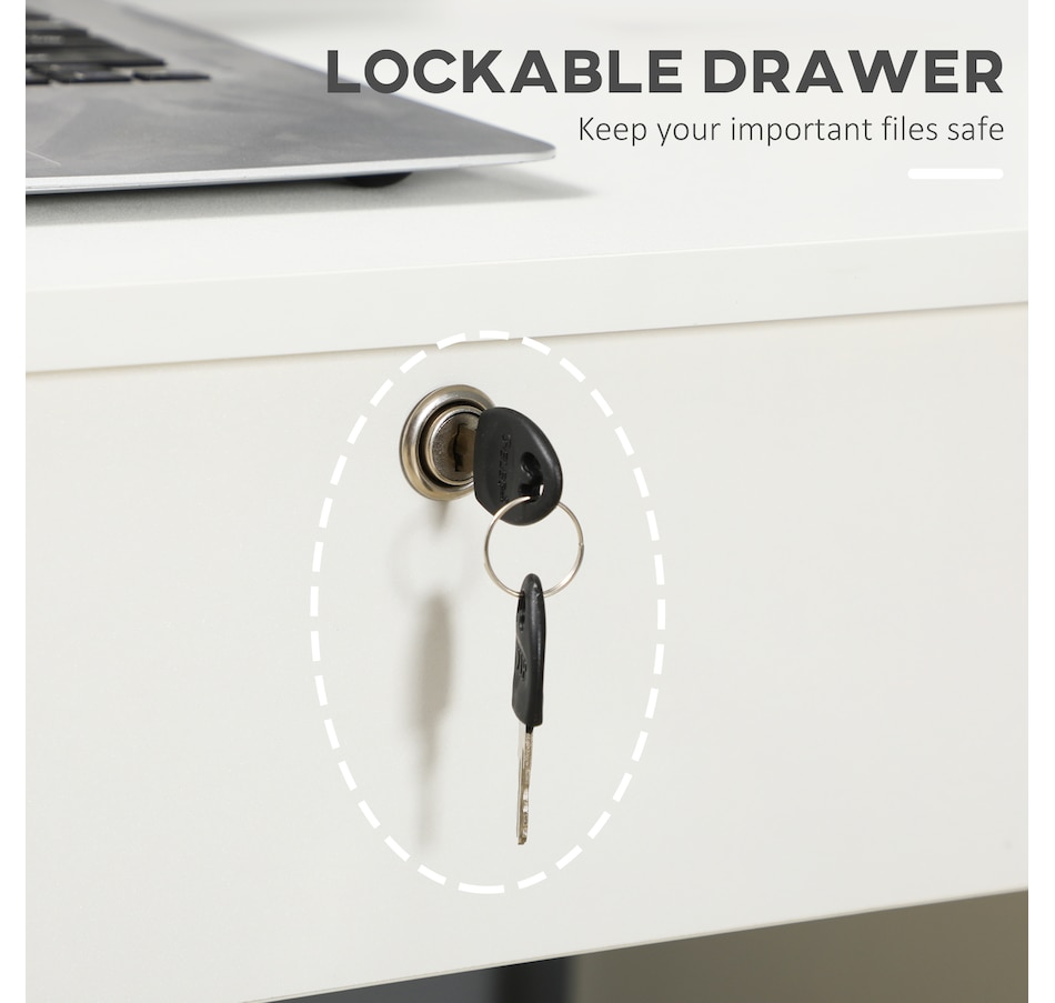 Image 964757_ALTMORE11.jpg, Product 964-757 / Price $199.99, Vinsetto Computer Desk with Lockable Drawer and Open Compartment, White from Vinsetto on TSC.ca's Home & Garden department
