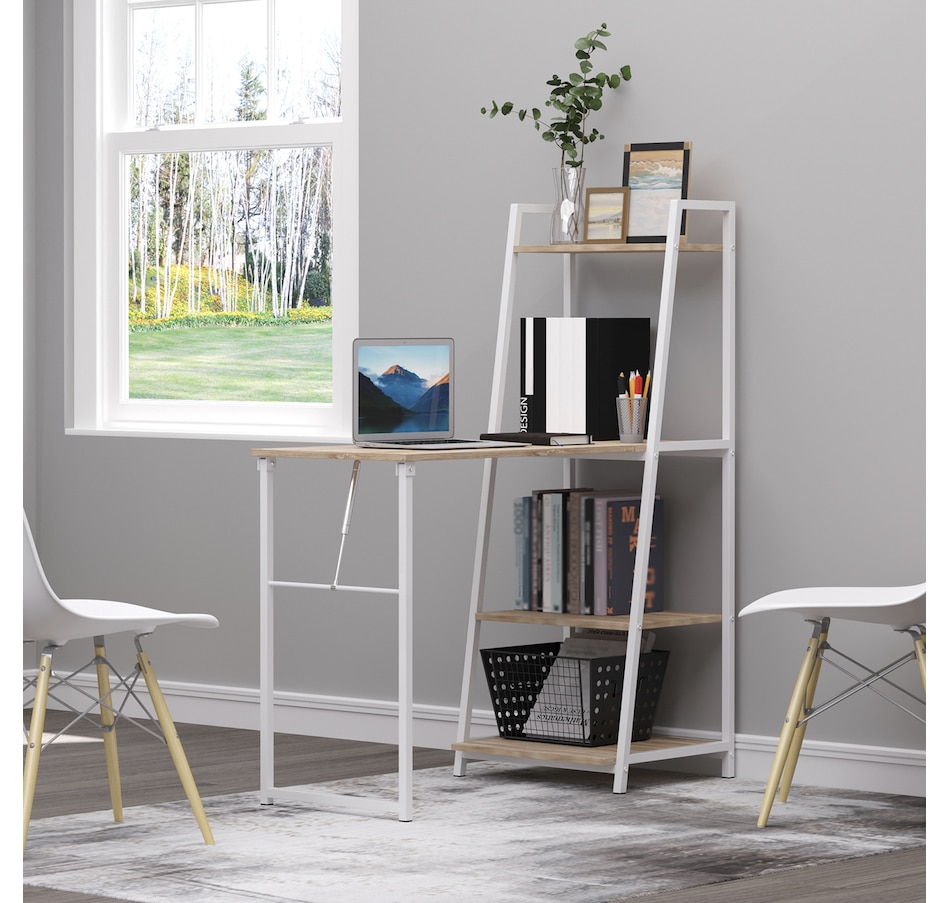 Image 964760_ALTMORE1.jpg, Product 964-760 / Price $119.99, HOMCOM Foldable Computer Desk With 4-tier Shelves from HOMCOM on TSC.ca's Home & Garden department
