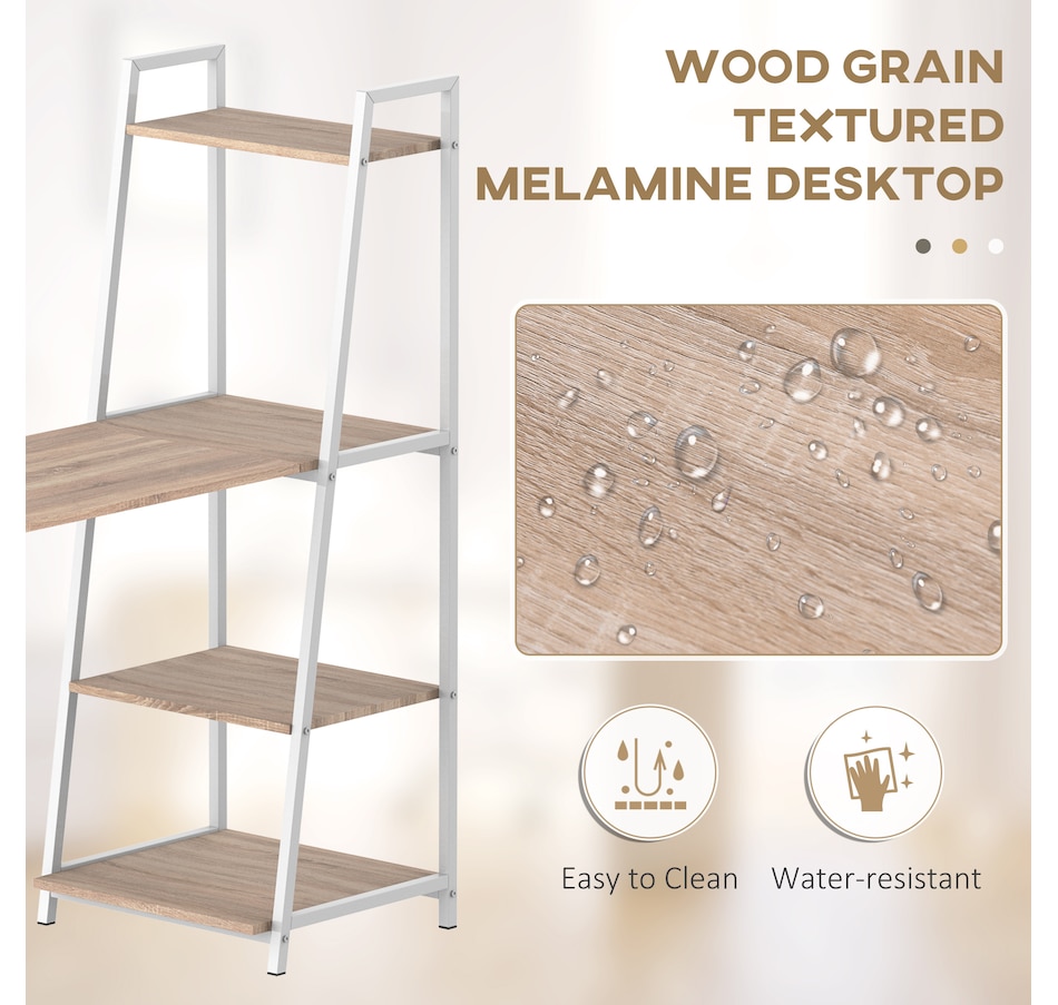 Image 964760_ALTMORE5.jpg, Product 964-760 / Price $119.99, HOMCOM Foldable Computer Desk With 4-tier Shelves from HOMCOM on TSC.ca's Home & Garden department