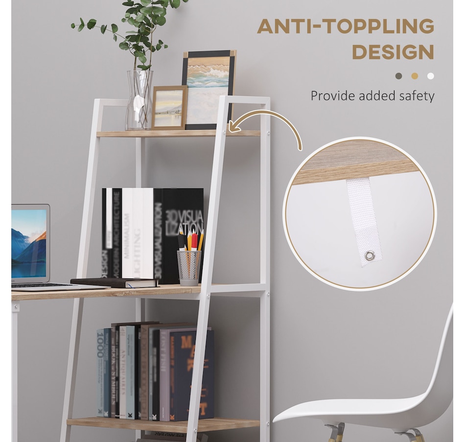 Image 964760_ALTMORE6.jpg, Product 964-760 / Price $119.99, HOMCOM Foldable Computer Desk With 4-tier Shelves from HOMCOM on TSC.ca's Home & Garden department