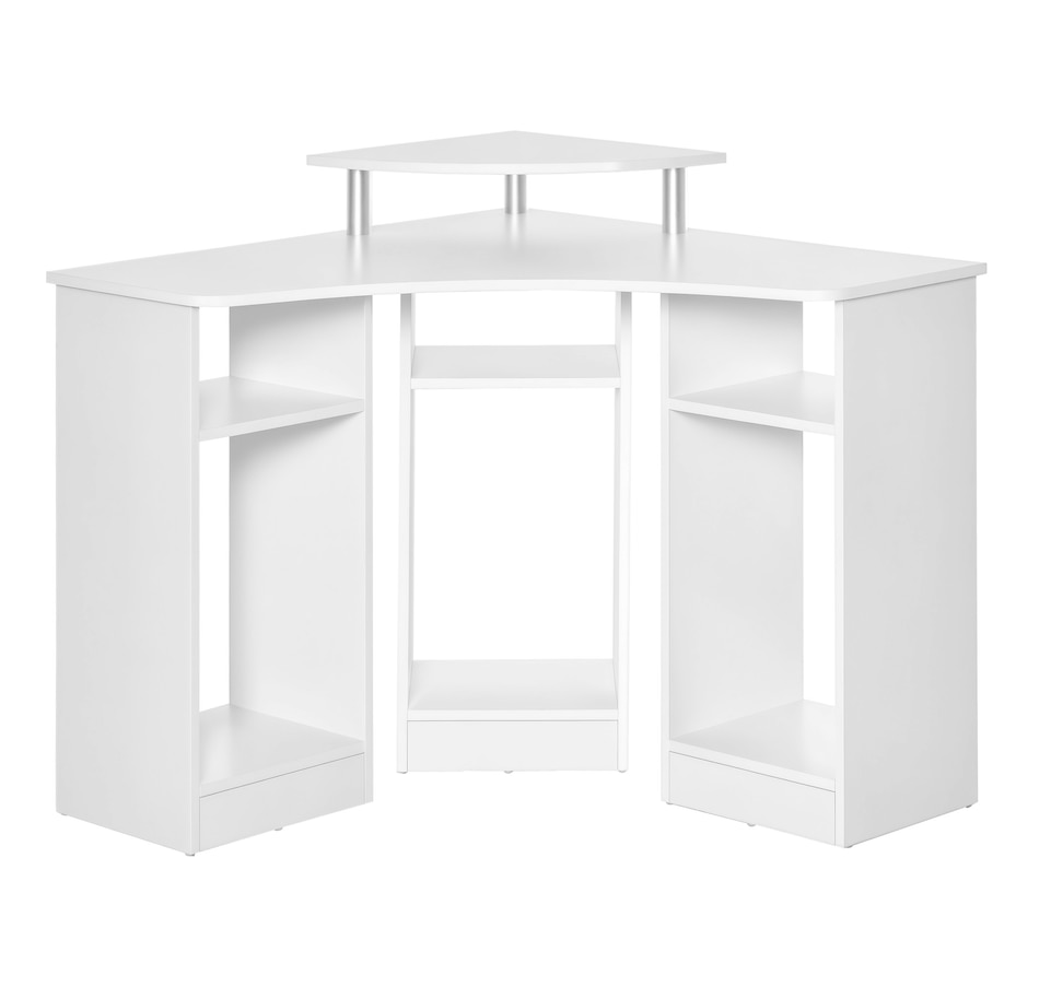 Image 964761.png, Product 964-761 / Price $144.99, HOMCOM L-Shaped Computer Desk Workstation w/ Monitor Stand 3 Host Shelves from HOMCOM on TSC.ca's Home & Garden department