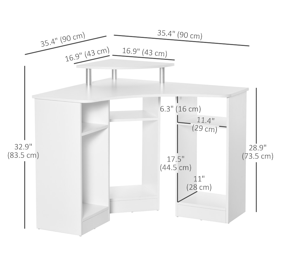 Image 964761_ALTMORE10.jpg, Product 964-761 / Price $144.99, HOMCOM L-Shaped Computer Desk Workstation w/ Monitor Stand 3 Host Shelves from HOMCOM on TSC.ca's Home & Garden department