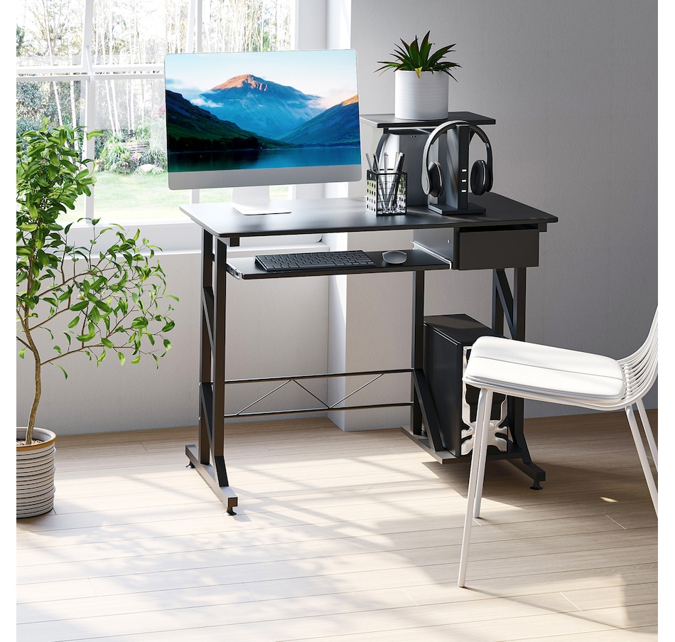 Image 964762_ALTMORE6.jpg, Product 964-762 / Price $89.99, HOMCOM Computer Desk With Keyboard Tray & Cpu Stand from HOMCOM on TSC.ca's Home & Garden department