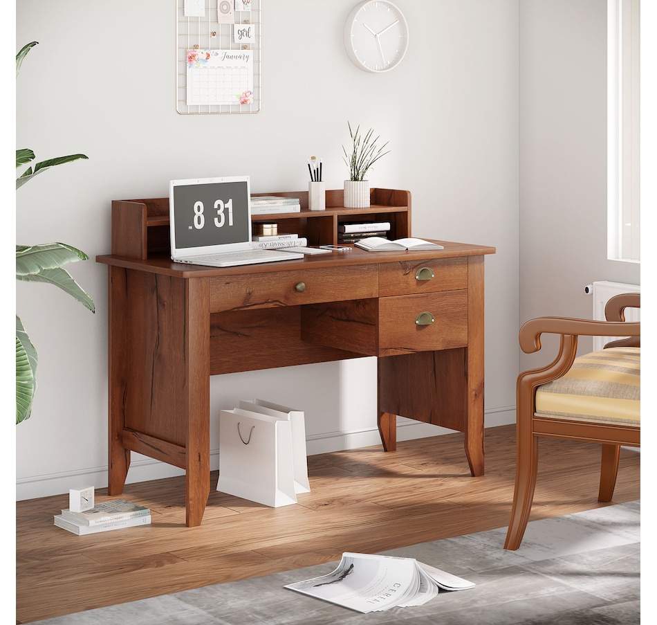 Image 964766_ALTMORE1.jpg, Product 964-766 / Price $194.99, HOMCOM 3-drawer Computer Desk With Hutch from HOMCOM on TSC.ca's Home & Garden department