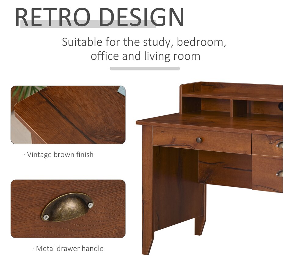 Image 964766_ALTMORE3.jpg, Product 964-766 / Price $194.99, HOMCOM 3-drawer Computer Desk With Hutch from HOMCOM on TSC.ca's Home & Garden department