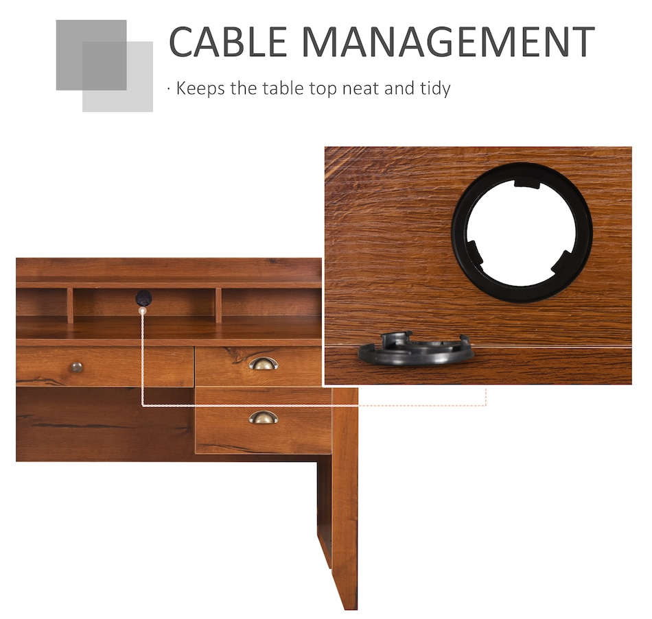 Image 964766_ALTMORE5.jpg, Product 964-766 / Price $194.99, HOMCOM 3-drawer Computer Desk With Hutch from HOMCOM on TSC.ca's Home & Garden department