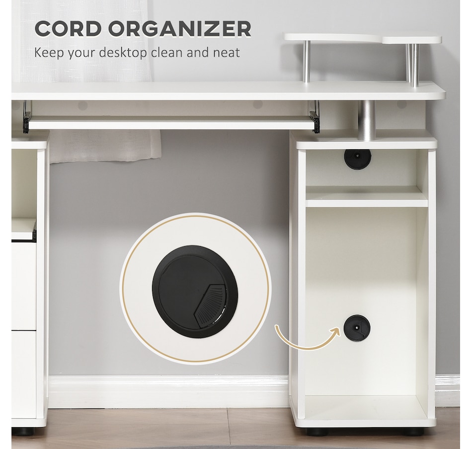 Image 964767_ALTMORE4.jpg, Product 964-767 / Price $194.99, HOMCOM Computer Desk, Writing Desk with Keyboard Tray, CPU Stand, Drawers from HOMCOM on TSC.ca's Home & Garden department