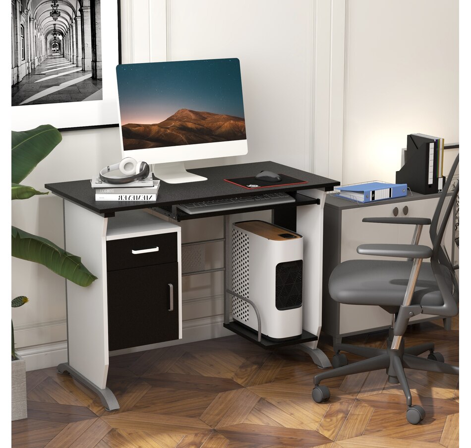 Image 964769_ALTMORE1.jpg, Product 964-769 / Price $129.99, HOMCOM Computer Desk With Keyboard Tray & Cpu Stand from HOMCOM on TSC.ca's Home & Garden department