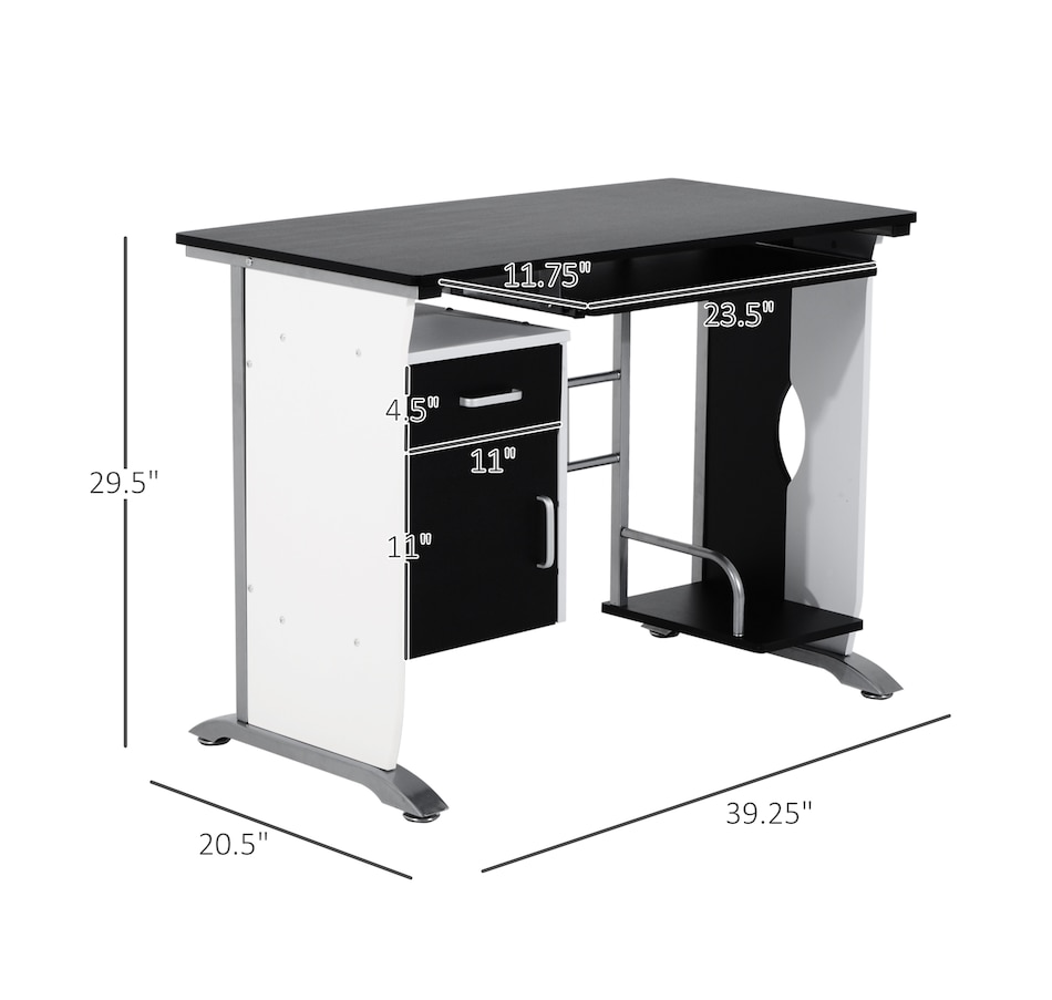 Image 964769_ALTMORE2.jpg, Product 964-769 / Price $129.99, HOMCOM Computer Desk With Keyboard Tray & Cpu Stand from HOMCOM on TSC.ca's Home & Garden department