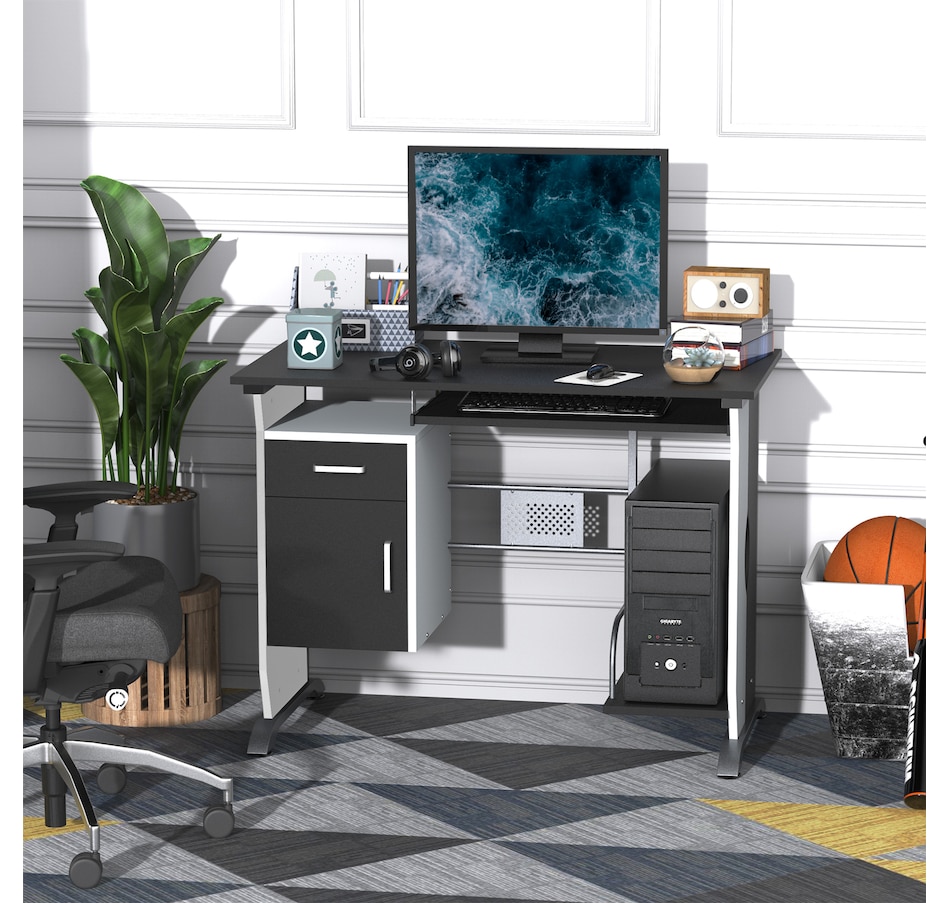 Image 964769_ALTMORE6.jpg, Product 964-769 / Price $129.99, HOMCOM Computer Desk With Keyboard Tray & Cpu Stand from HOMCOM on TSC.ca's Home & Garden department