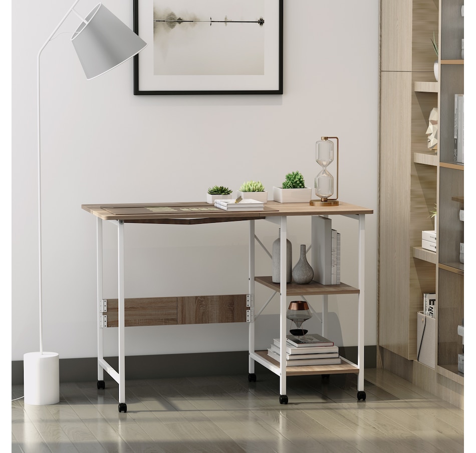 Image 964771_ALTMORE1.jpg, Product 964-771 / Price $114.99, HOMCOM Foldable Computer Desk With 6 Wheels from HOMCOM on TSC.ca's Home & Garden department