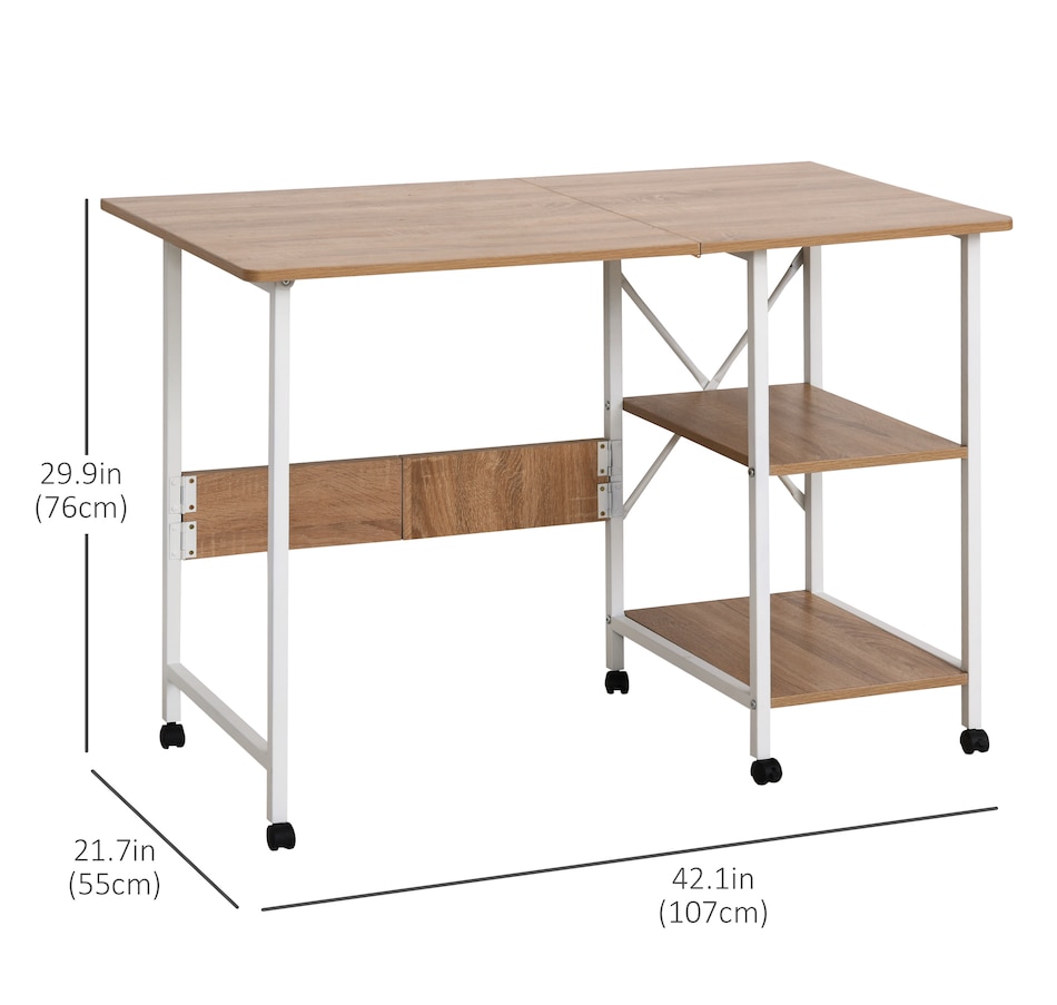 Image 964771_ALTMORE2.jpg, Product 964-771 / Price $114.99, HOMCOM Foldable Computer Desk With 6 Wheels from HOMCOM on TSC.ca's Home & Garden department