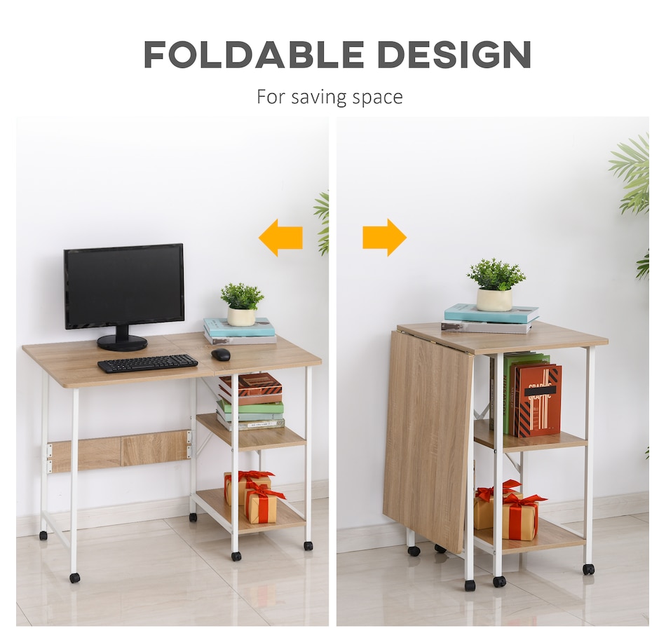 Image 964771_ALTMORE3.jpg, Product 964-771 / Price $114.99, HOMCOM Foldable Computer Desk With 6 Wheels from HOMCOM on TSC.ca's Home & Garden department