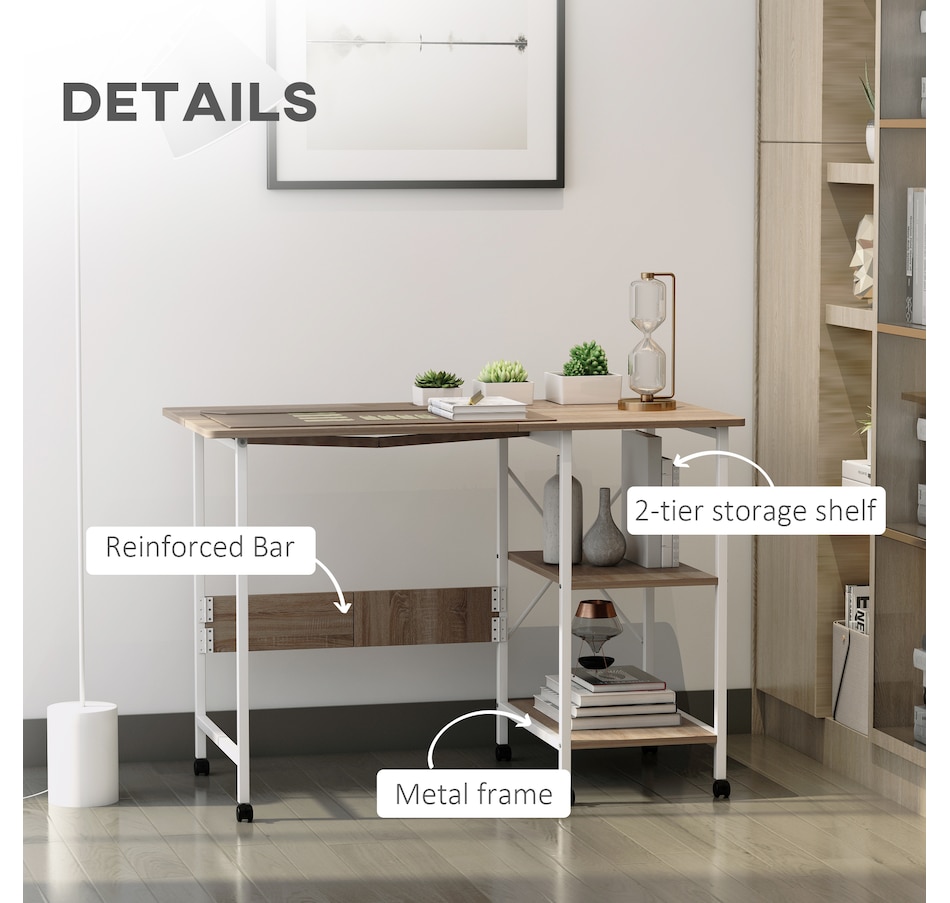 Image 964771_ALTMORE4.jpg, Product 964-771 / Price $114.99, HOMCOM Foldable Computer Desk With 6 Wheels from HOMCOM on TSC.ca's Home & Garden department