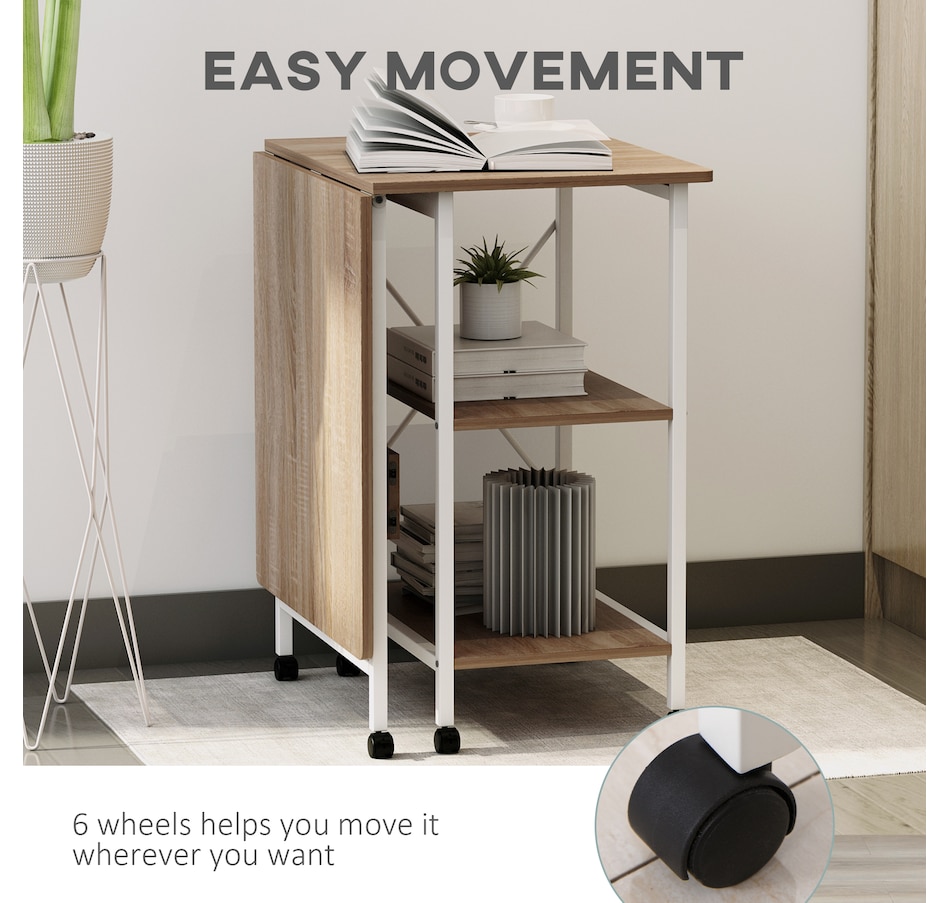 Image 964771_ALTMORE5.jpg, Product 964-771 / Price $114.99, HOMCOM Foldable Computer Desk With 6 Wheels from HOMCOM on TSC.ca's Home & Garden department