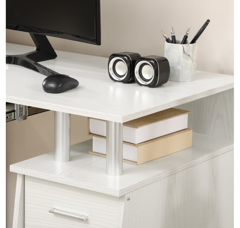 Image 964773_ALTMORE6.jpg, Product 964-773 / Price $199.99, HOMCOM 47" Computer Desk with Keyboard Tray and Storage Drawers White from HOMCOM on TSC.ca's Home & Garden department