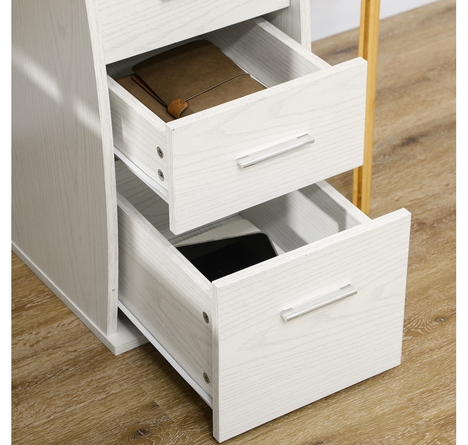 Image 964773_ALTMORE7.jpg, Product 964-773 / Price $199.99, HOMCOM 47" Computer Desk with Keyboard Tray and Storage Drawers White from HOMCOM on TSC.ca's Home & Garden department
