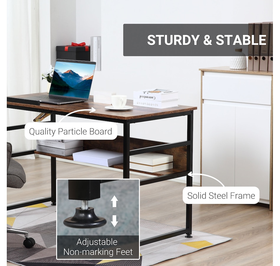 Image 964774_ALTMORE4.jpg, Product 964-774 / Price $159.99, HOMCOM Tiltable Drafting Table Computer Desk w/ Shelf, Rustic Brown from HOMCOM on TSC.ca's Home & Garden department