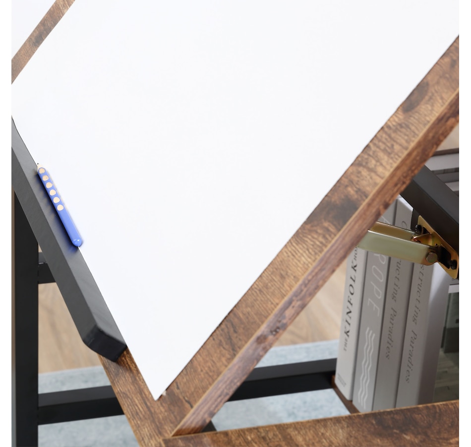 Image 964774_ALTMORE8.jpg, Product 964-774 / Price $159.99, HOMCOM Tiltable Drafting Table Computer Desk w/ Shelf, Rustic Brown from HOMCOM on TSC.ca's Home & Garden department