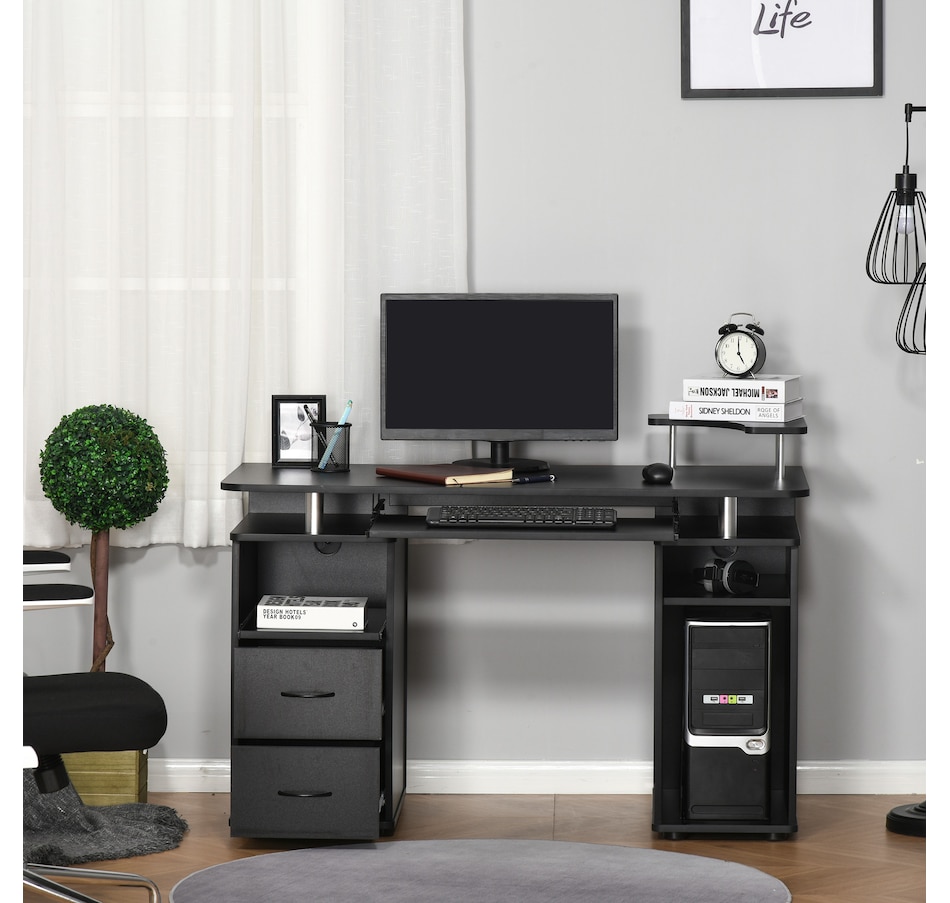 Image 964778_ALTMORE1.jpg, Product 964-778 / Price $194.99, HOMCOM Computer Desk With Keyboard Tray & Cpu Stand from HOMCOM on TSC.ca's Home & Garden department