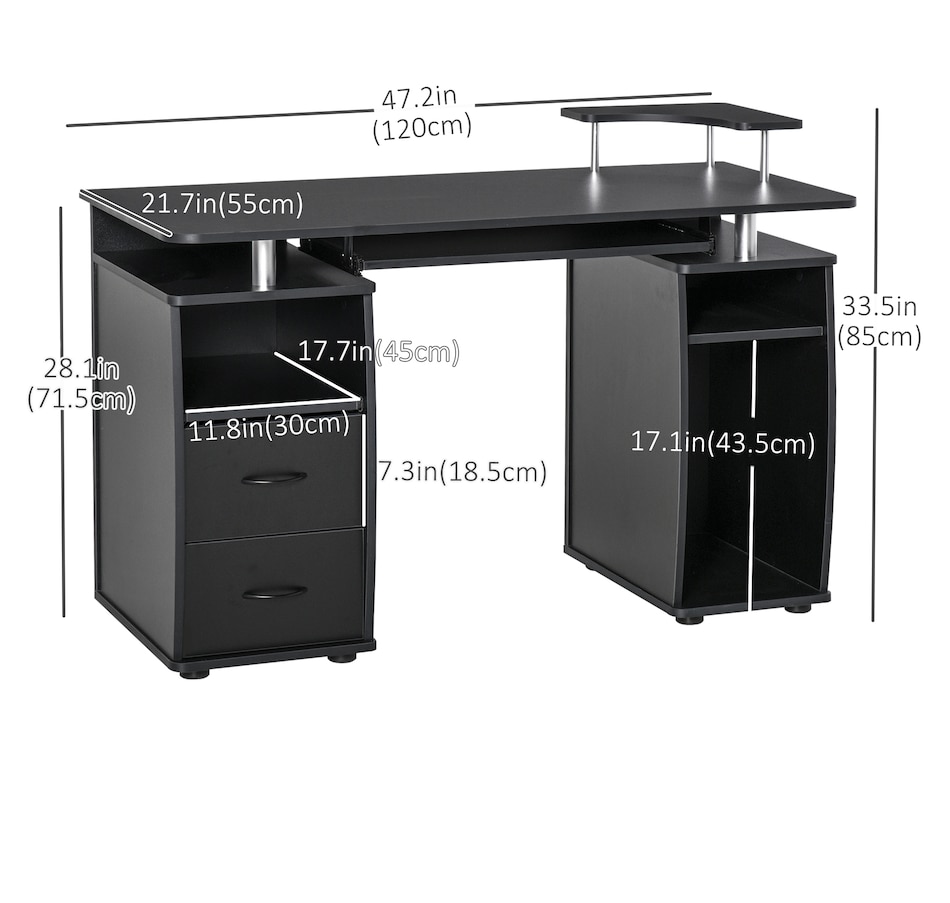 Image 964778_ALTMORE2.jpg, Product 964-778 / Price $194.99, HOMCOM Computer Desk With Keyboard Tray & Cpu Stand from HOMCOM on TSC.ca's Home & Garden department