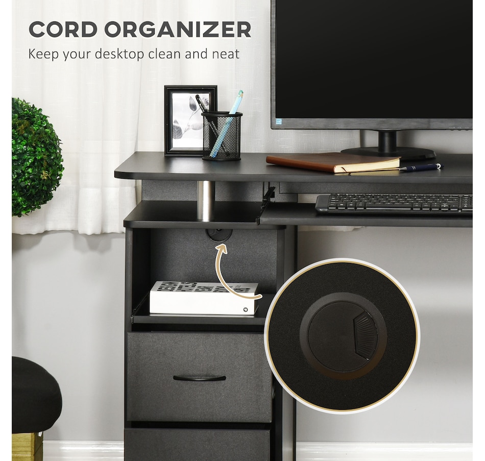 Image 964778_ALTMORE4.jpg, Product 964-778 / Price $194.99, HOMCOM Computer Desk With Keyboard Tray & Cpu Stand from HOMCOM on TSC.ca's Home & Garden department