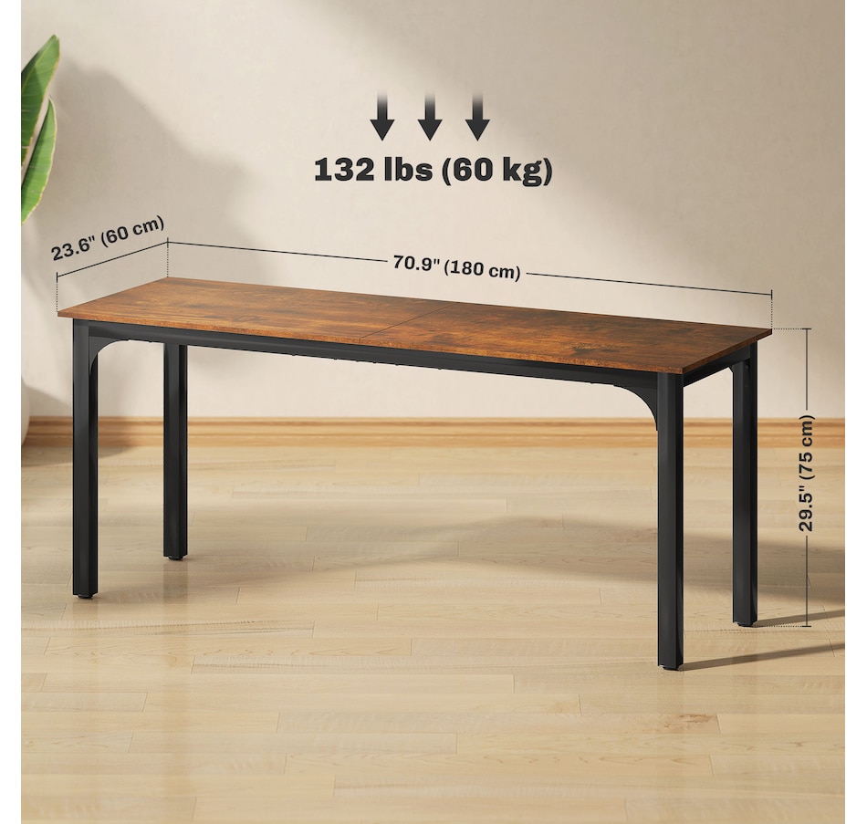 Image 964779_ALTMORE2.jpg, Product 964-779 / Price $179.99, HOMCOM 71" Computer Desk, Study Desk with Metal Legs, Rustic Brown from HOMCOM on TSC.ca's Home & Garden department