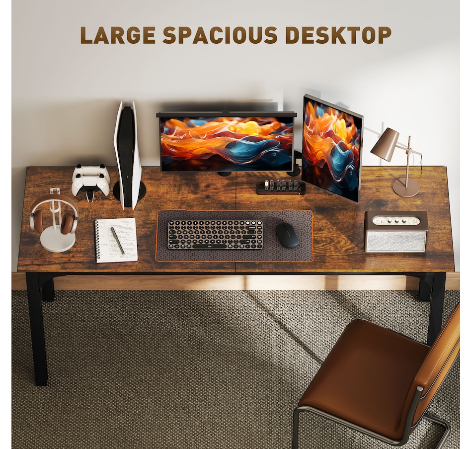 Image 964779_ALTMORE3.jpg, Product 964-779 / Price $179.99, HOMCOM 71" Computer Desk, Study Desk with Metal Legs, Rustic Brown from HOMCOM on TSC.ca's Home & Garden department