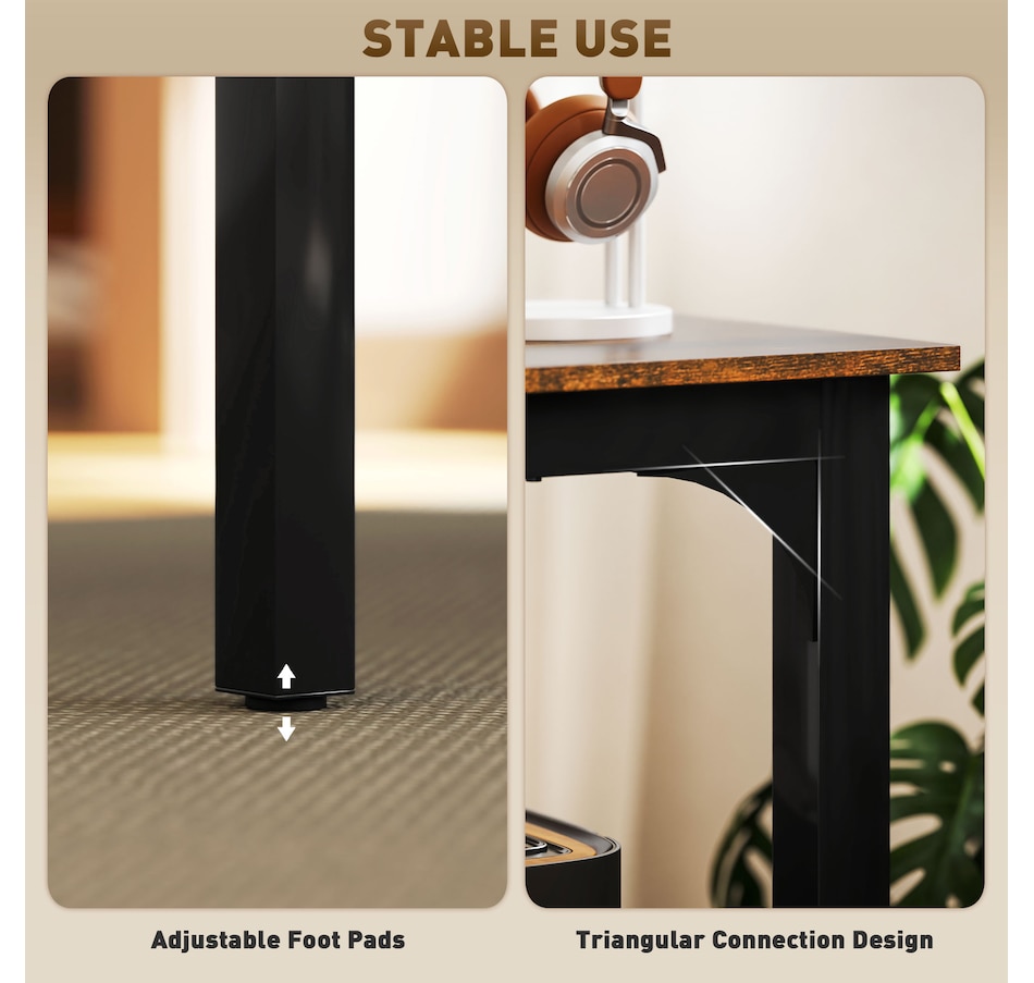 Image 964779_ALTMORE4.jpg, Product 964-779 / Price $179.99, HOMCOM 71" Computer Desk, Study Desk with Metal Legs, Rustic Brown from HOMCOM on TSC.ca's Home & Garden department