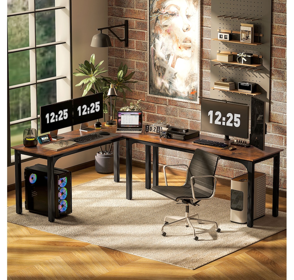 Image 964779_ALTMORE5.jpg, Product 964-779 / Price $179.99, HOMCOM 71" Computer Desk, Study Desk with Metal Legs, Rustic Brown from HOMCOM on TSC.ca's Home & Garden department