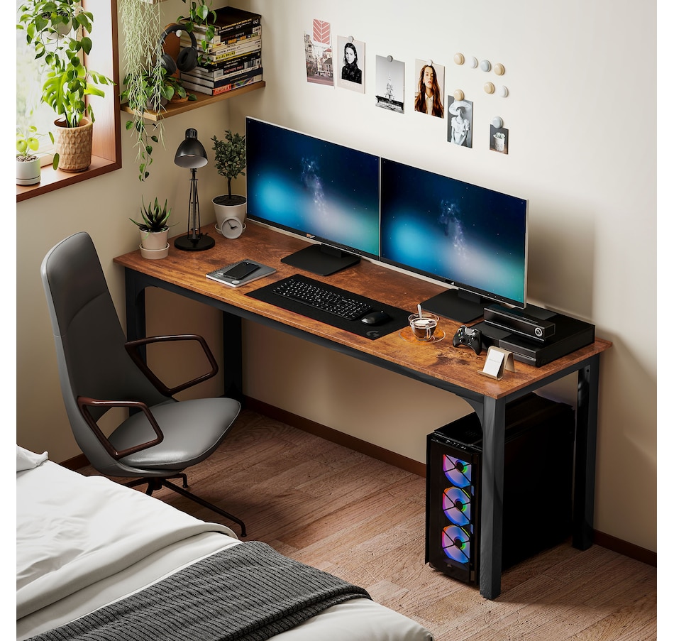 Image 964779_ALTMORE6.jpg, Product 964-779 / Price $179.99, HOMCOM 71" Computer Desk, Study Desk with Metal Legs, Rustic Brown from HOMCOM on TSC.ca's Home & Garden department