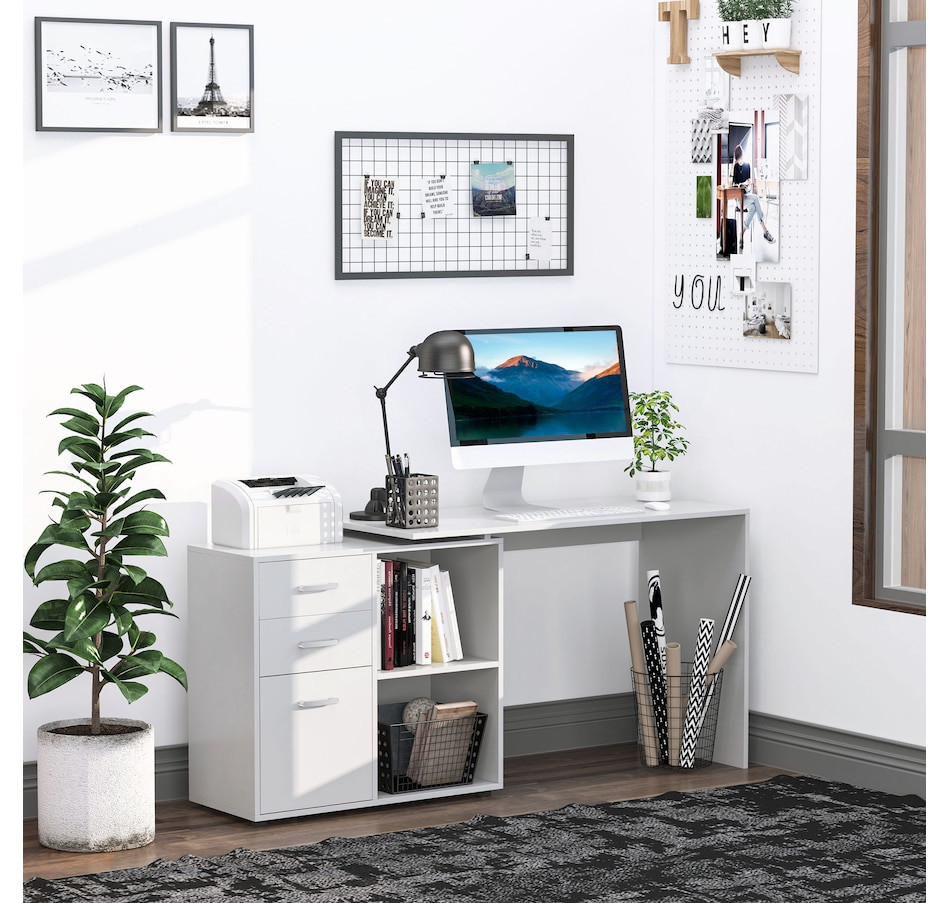 Image 964781_ALTMORE1.jpg, Product 964-781 / Price $189.99 - $199.99, HOMCOM L-shaped Desk With Drawer And Shelf from HOMCOM on TSC.ca's Home & Garden department