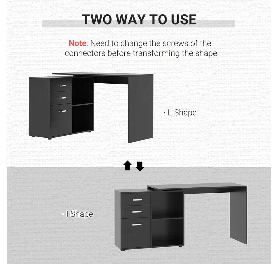 Image 964781_ALTMORE11.jpg, Product 964-781 / Price $189.99 - $199.99, HOMCOM L-shaped Desk With Drawer And Shelf from HOMCOM on TSC.ca's Home & Garden department