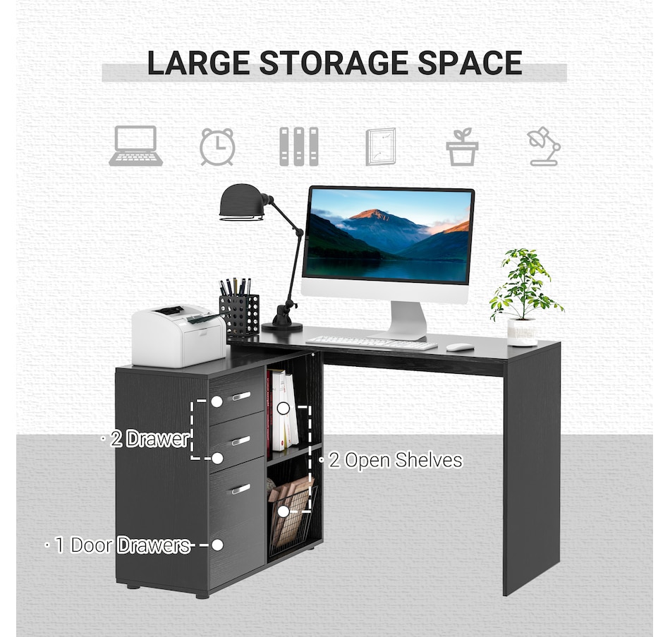 Image 964781_ALTMORE12.jpg, Product 964-781 / Price $189.99 - $199.99, HOMCOM L-shaped Desk With Drawer And Shelf from HOMCOM on TSC.ca's Home & Garden department