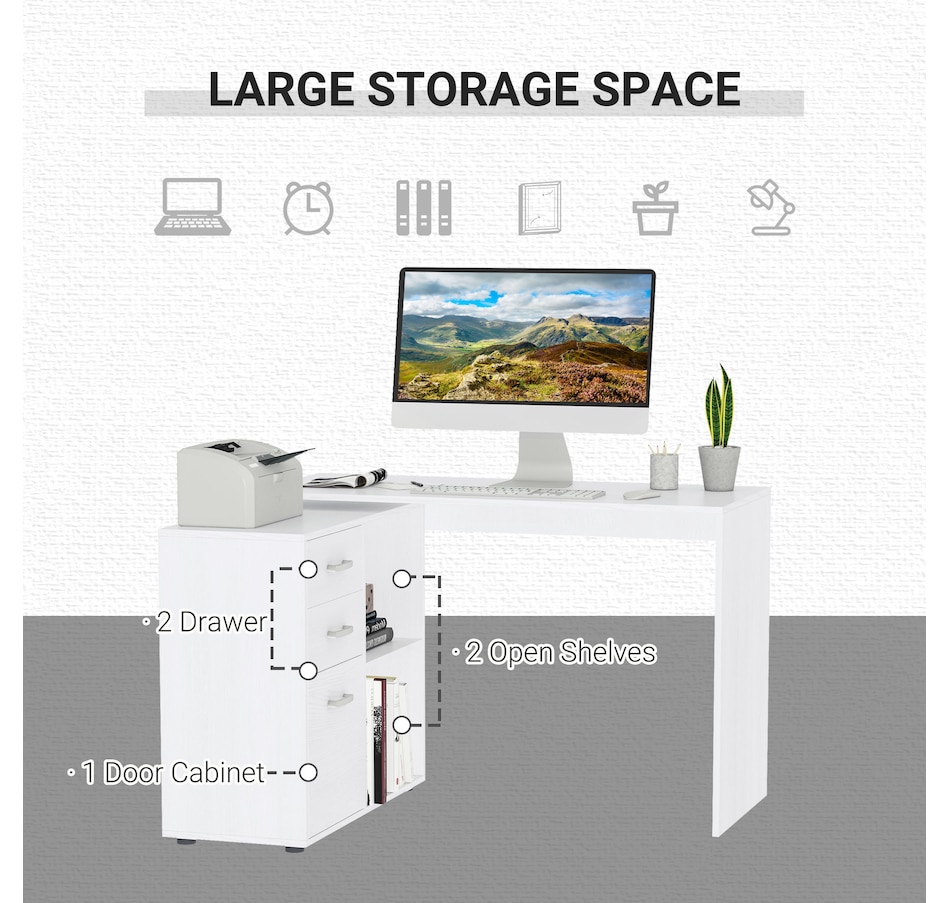Image 964781_ALTMORE4.jpg, Product 964-781 / Price $189.99 - $199.99, HOMCOM L-shaped Desk With Drawer And Shelf from HOMCOM on TSC.ca's Home & Garden department