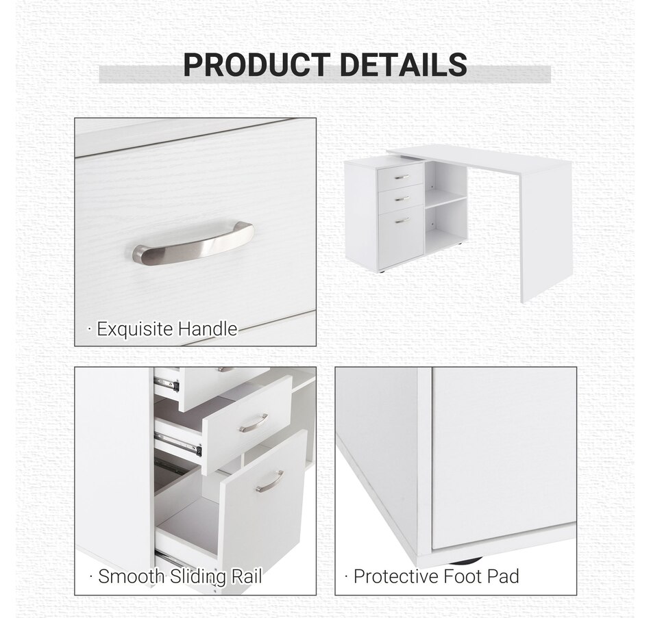 Image 964781_ALTMORE5.jpg, Product 964-781 / Price $189.99 - $199.99, HOMCOM L-shaped Desk With Drawer And Shelf from HOMCOM on TSC.ca's Home & Garden department