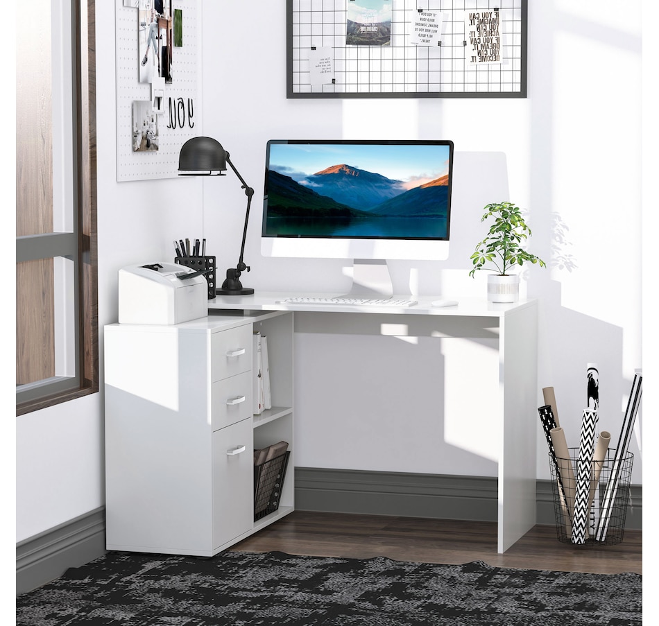 Image 964781_ALTMORE6.jpg, Product 964-781 / Price $189.99 - $199.99, HOMCOM L-shaped Desk With Drawer And Shelf from HOMCOM on TSC.ca's Home & Garden department