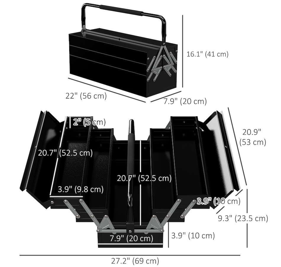 Image 964784_ALTMORE16.jpg, Product 964-784 / Price $54.99 - $62.99, DURHAND Metal Tool Box Portable Steel Tool Chest Cabinet with Handle from DURHAND on TSC.ca's Home & Garden department