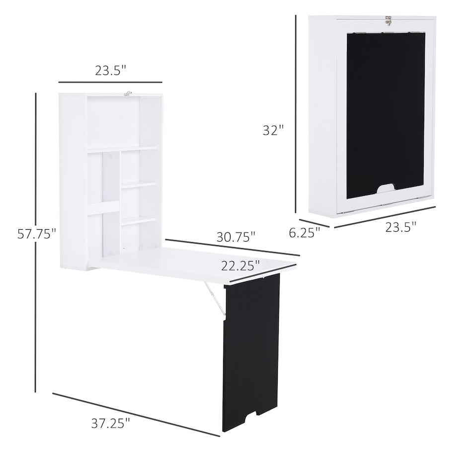 Image 964786_ALTMORE10.jpg, Product 964-786 / Price $123.99 - $129.99, HOMCOM Wall Mounted Table Fold Out Convertible Desk with Writing Board from HOMCOM on TSC.ca's Home & Garden department
