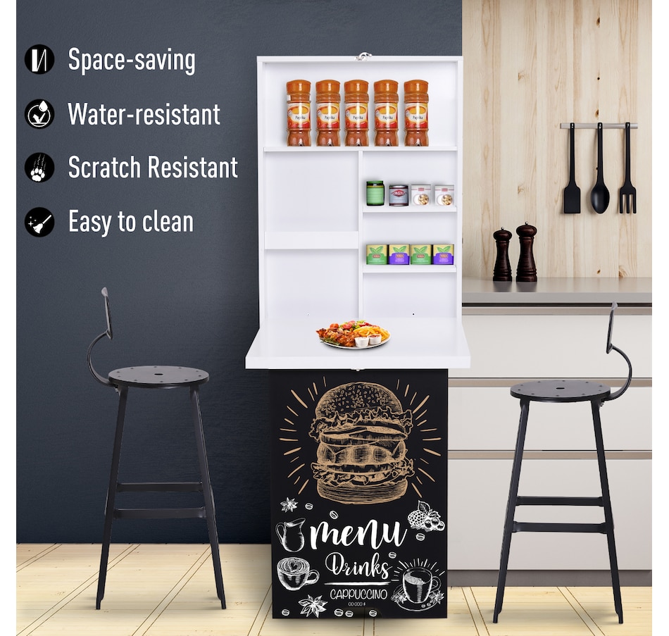 Image 964786_ALTMORE12.jpg, Product 964-786 / Price $123.99 - $129.99, HOMCOM Wall Mounted Table Fold Out Convertible Desk with Writing Board from HOMCOM on TSC.ca's Home & Garden department