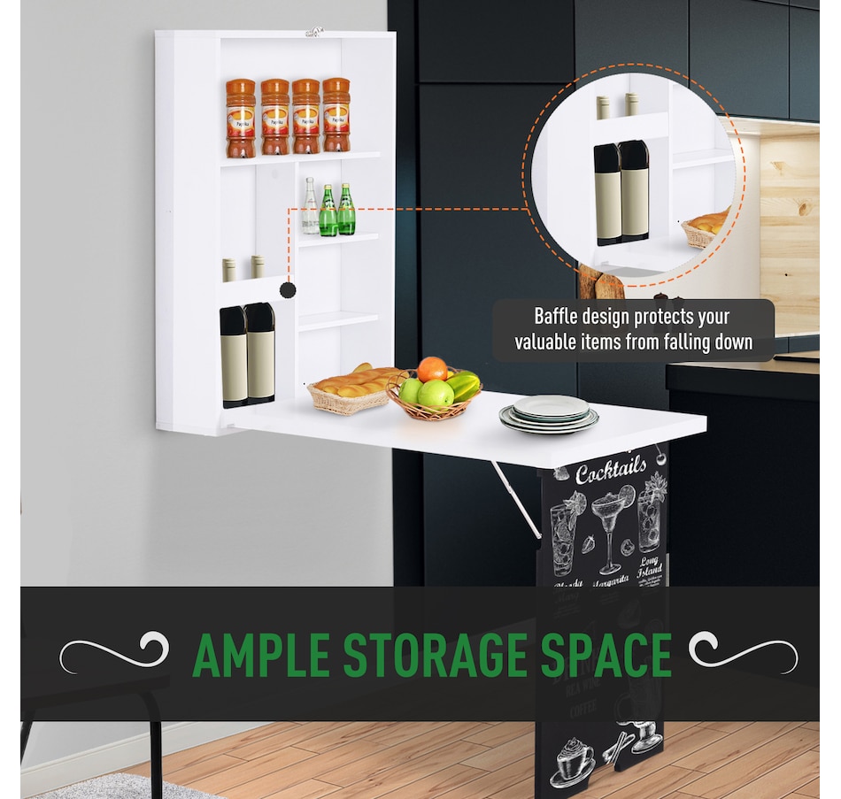 Image 964786_ALTMORE14.jpg, Product 964-786 / Price $123.99 - $129.99, HOMCOM Wall Mounted Table Fold Out Convertible Desk with Writing Board from HOMCOM on TSC.ca's Home & Garden department
