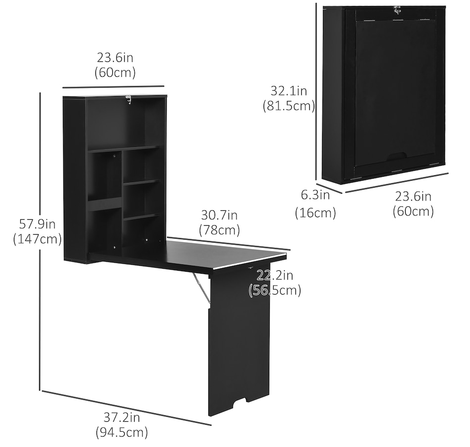 Image 964786_ALTMORE2.jpg, Product 964-786 / Price $123.99 - $129.99, HOMCOM Wall Mounted Table Fold Out Convertible Desk with Writing Board from HOMCOM on TSC.ca's Home & Garden department