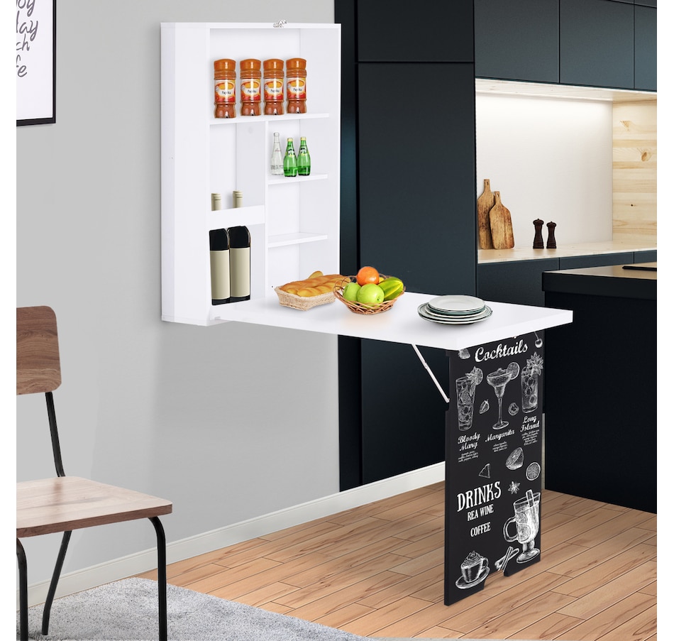 Image 964786_ALTMORE9.jpg, Product 964-786 / Price $123.99 - $129.99, HOMCOM Wall Mounted Table Fold Out Convertible Desk with Writing Board from HOMCOM on TSC.ca's Home & Garden department