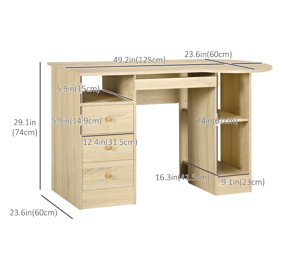 Image 964788_ALTMORE10.jpg, Product 964-788 / Price $184.97 - $184.99, HOMCOM Computer Desk with Drawers from HOMCOM on TSC.ca's Home & Garden department