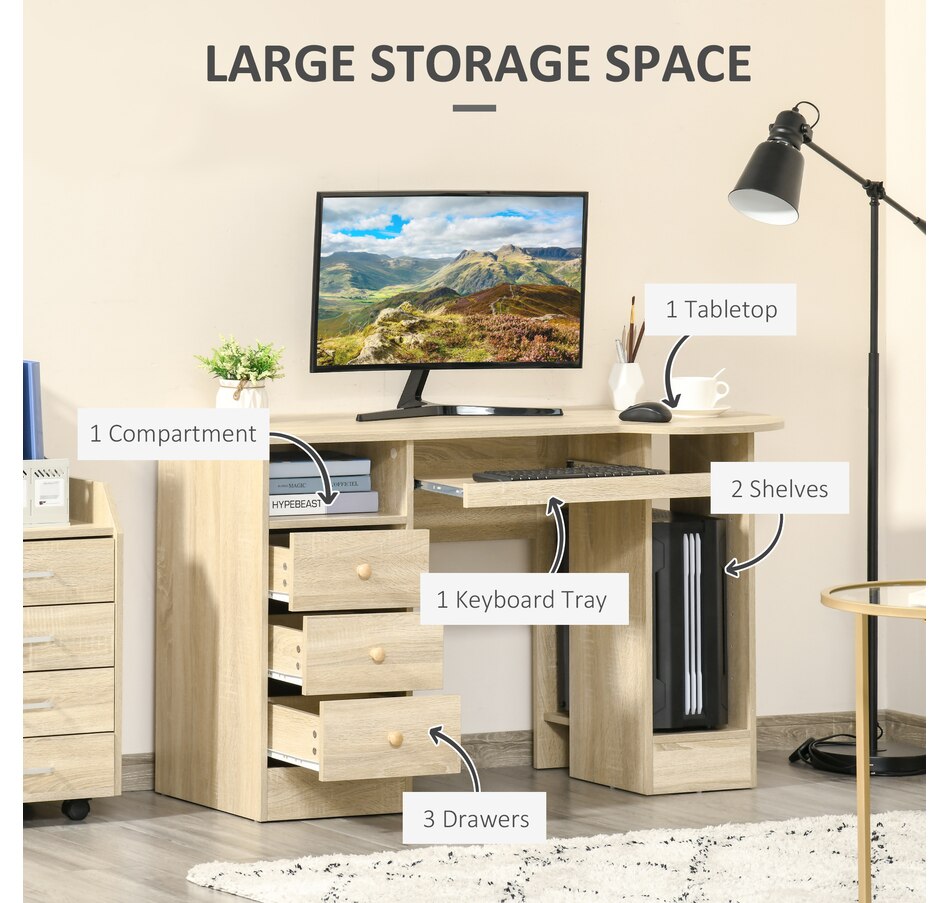 Image 964788_ALTMORE12.jpg, Product 964-788 / Price $184.97 - $184.99, HOMCOM Computer Desk with Drawers from HOMCOM on TSC.ca's Home & Garden department