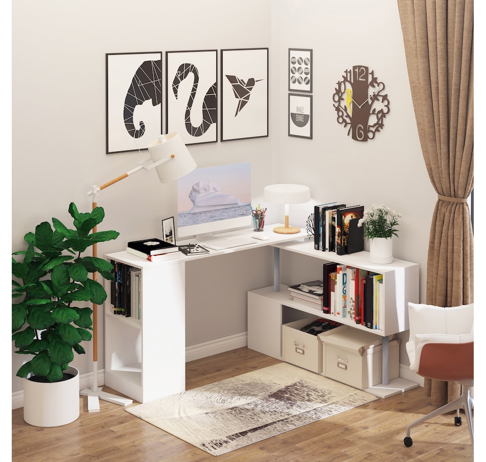 Image 964789_ALTMORE1.jpg, Product 964-789 / Price $132.99 - $146.99, HOMCOM 55" L-Shaped Desk 360° Rotating Corner Computer Desk for Home Office from HOMCOM on TSC.ca's Home & Garden department