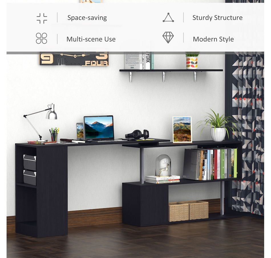 Image 964789_ALTMORE13.jpg, Product 964-789 / Price $132.99 - $146.99, HOMCOM 55" L-Shaped Desk 360° Rotating Corner Computer Desk for Home Office from HOMCOM on TSC.ca's Home & Garden department