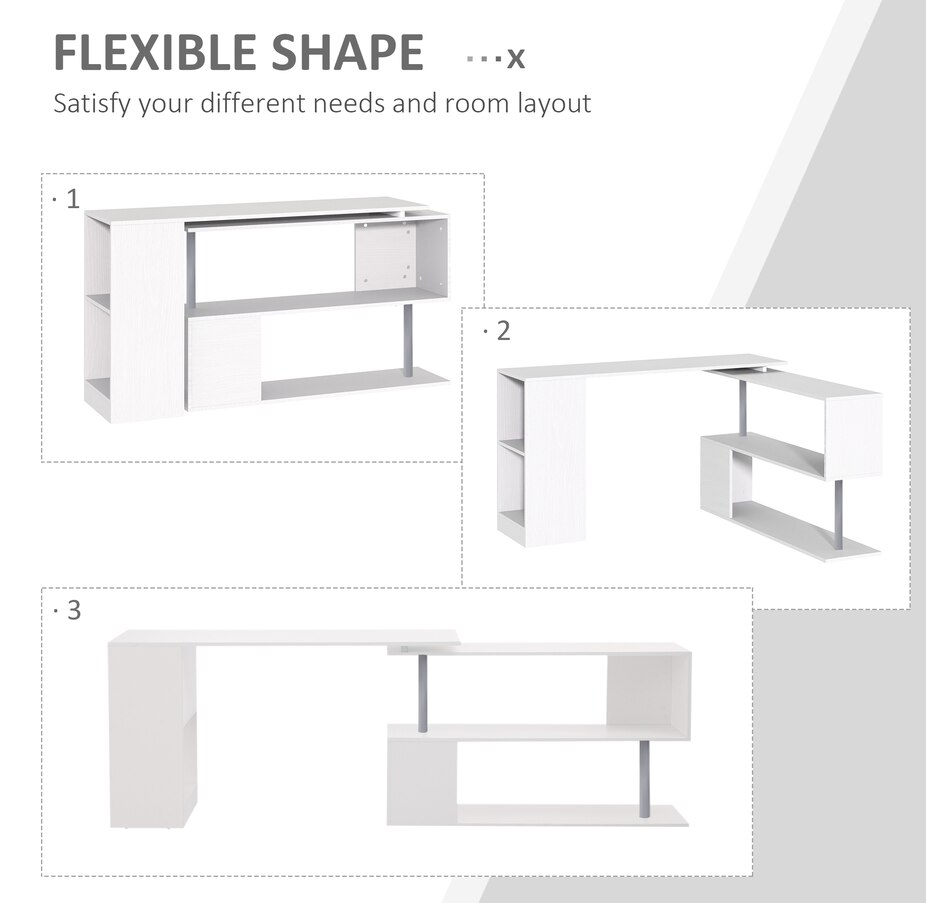 Image 964789_ALTMORE3.jpg, Product 964-789 / Price $132.99 - $146.99, HOMCOM 55" L-Shaped Desk 360° Rotating Corner Computer Desk for Home Office from HOMCOM on TSC.ca's Home & Garden department