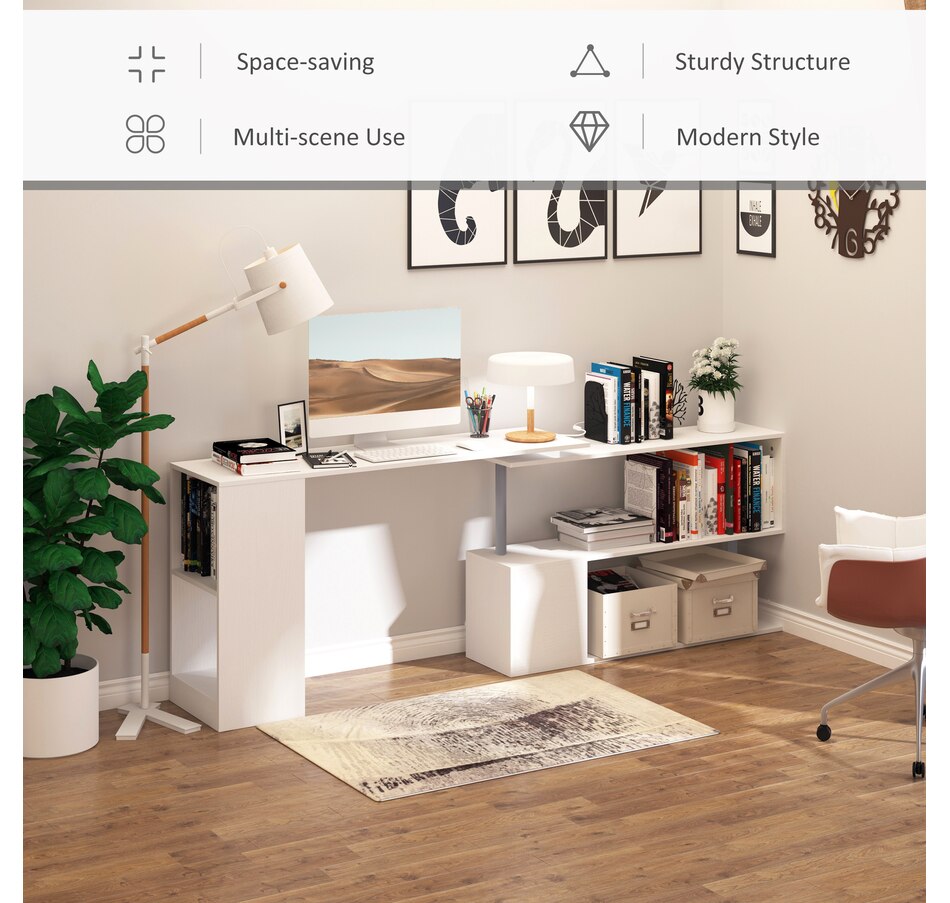 Image 964789_ALTMORE5.jpg, Product 964-789 / Price $132.99 - $146.99, HOMCOM 55" L-Shaped Desk 360° Rotating Corner Computer Desk for Home Office from HOMCOM on TSC.ca's Home & Garden department